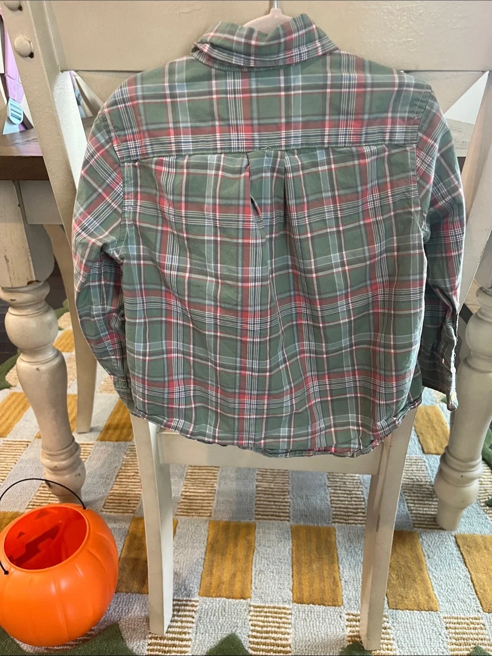 Ralph Lauren Olive & Pink Plaid Button-Down Shirt for Kids
